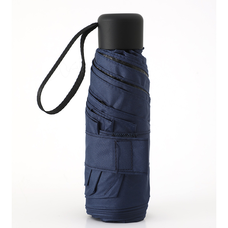 Mini paraguas plegable ultraligero de bolsillo para mujer, paraguas plegable pequeño a prueba de viento para viaje, paraguas compacto para lluvia para hombre, paraguas protector solar para exteriores: Azul marino