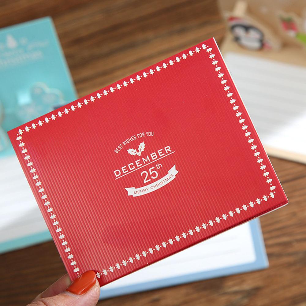 Mini 3D Cartoon Postkaart Kids Mooie Gelukkig Nieuwjaar Wenskaart Vrolijk Kerstfeest Sneeuwpop Kaarten Met Envelop Card Xmas