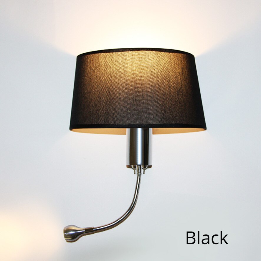 Moderne LED Wandlamp met Schakelaar E27 Lamp Slaapkamer Schansen Indoor Vanity Badkamer Industriële Decoratie Thuis Muur Gemonteerd Licht: Black / Warm White (2700-3500K)