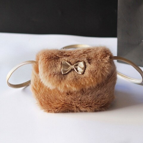 Mode Meisjes Kids Portemonnee Strik Mini Kunstmatige Bont Kinderen Handtassen Cross Body Bag Comfortabel Schattige Kinderen Handtas: 3