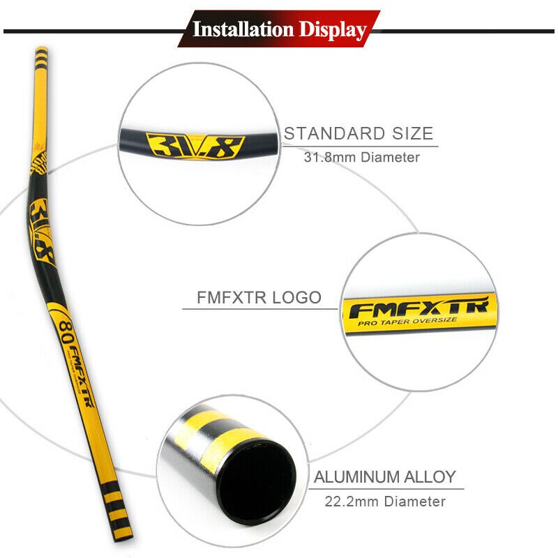 FMFXTR MTB Bicycle Handlebar Aluminum Alloy 780*31.8mm Racing Bike Rise Handlebar Mountain Bike Handle Bars Cycling Accesorios