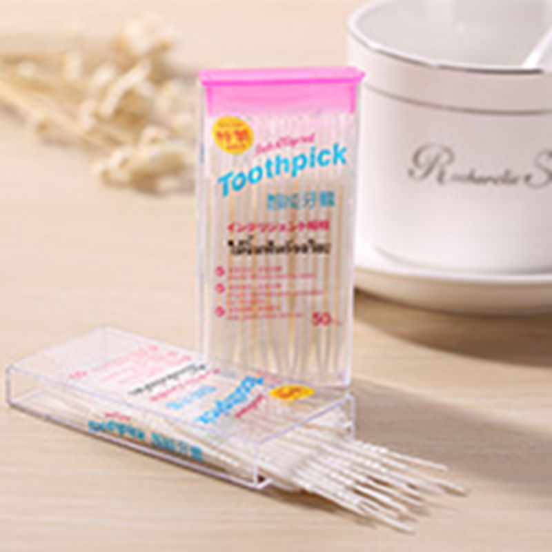 Dubbele Vierkante Boxed Ultrafijne Floss Pick Tandenstoker Tandenstokers Lijn Smart-50 Sticks
