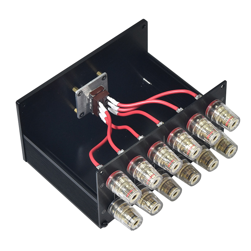 Brzhifi Aluminiumlegering Twee Ingang Een Uitgang Eindversterker Speaker Switcher Voor Home Theater Systerm Commerciële Amplificador