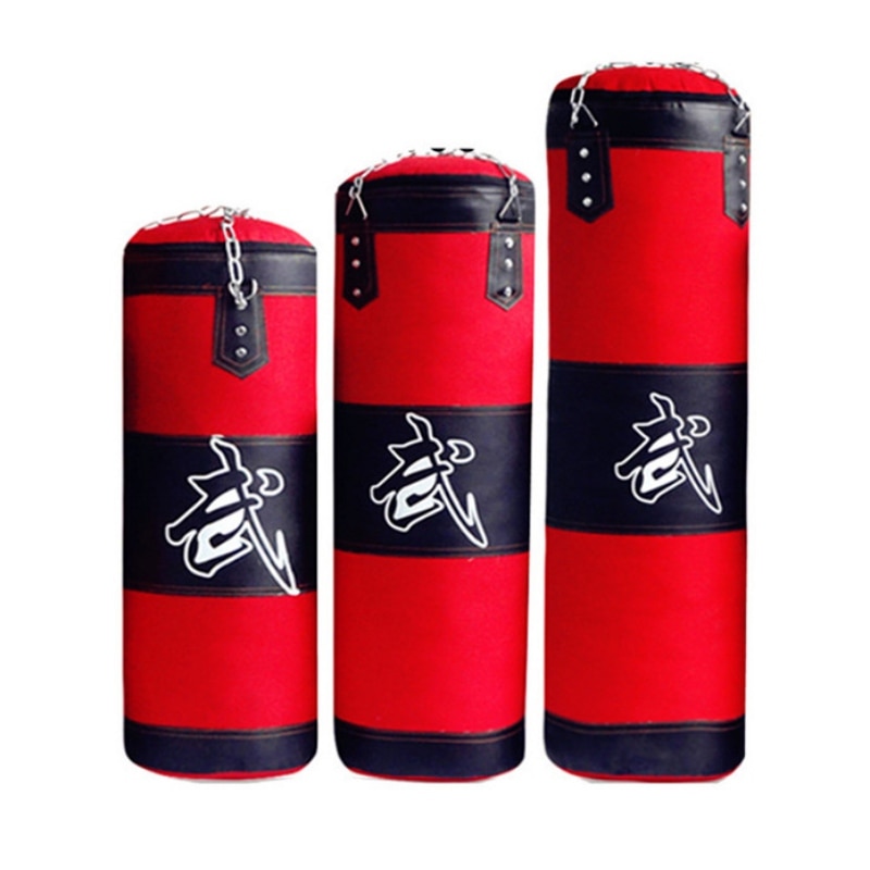 Bolsa de arena vacía para boxeo, bolsa de arena colgante para Kick, bolsa de arena para entrenamiento de boxeo y lucha contra Karate con gancho de cadena de Metal, mosquetón