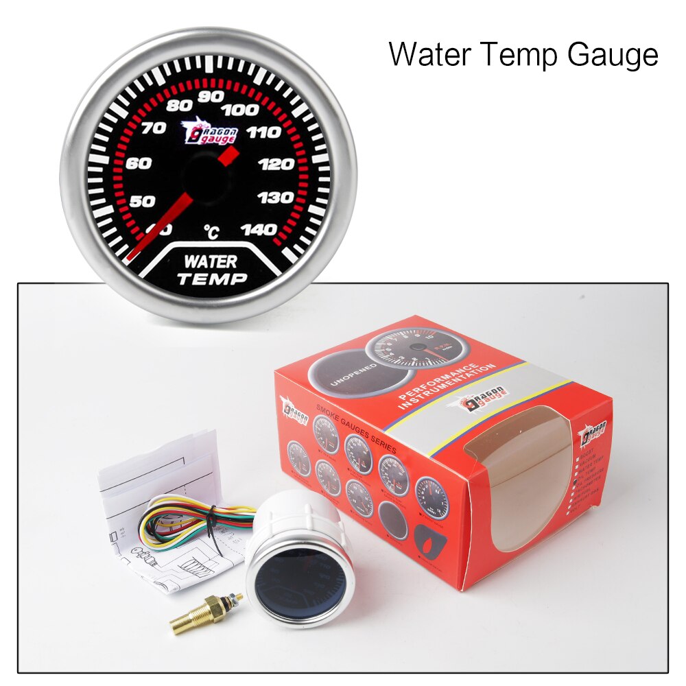 2&quot; 52mm Car boost gauge bar psi Exhaust gas temp water temp oil temp oil press Air fuel gauge voltmeter tachometer: Water Temp Gauge