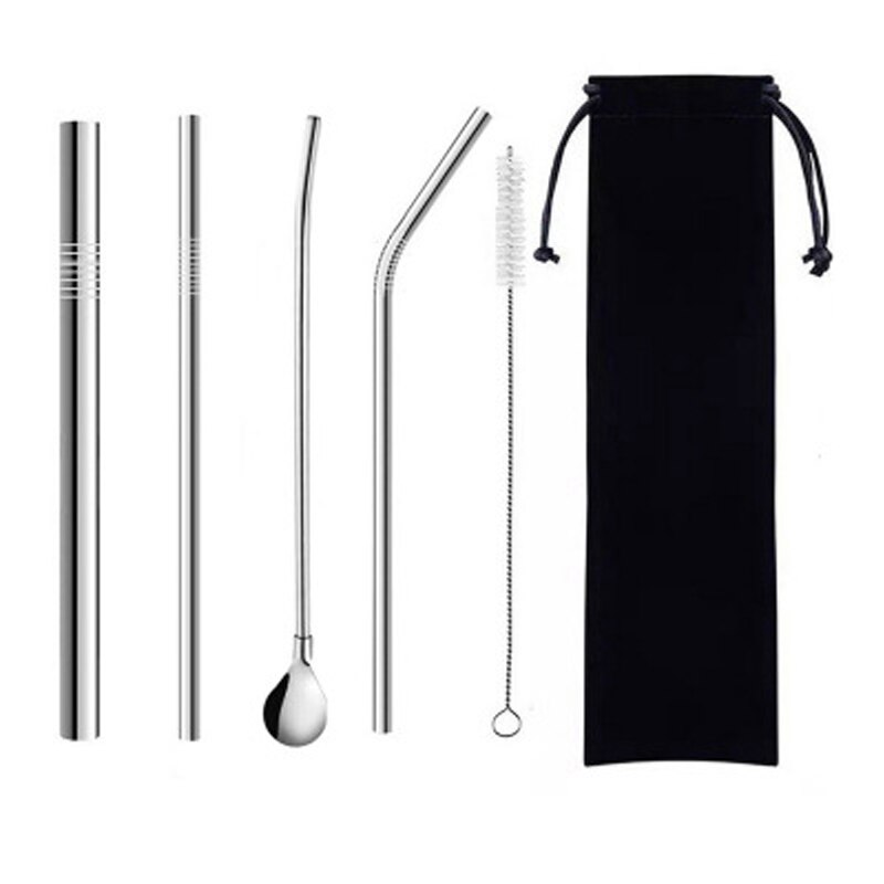Spoon Straw stainless steel 304 straight drink straw Reusable: Bendable model