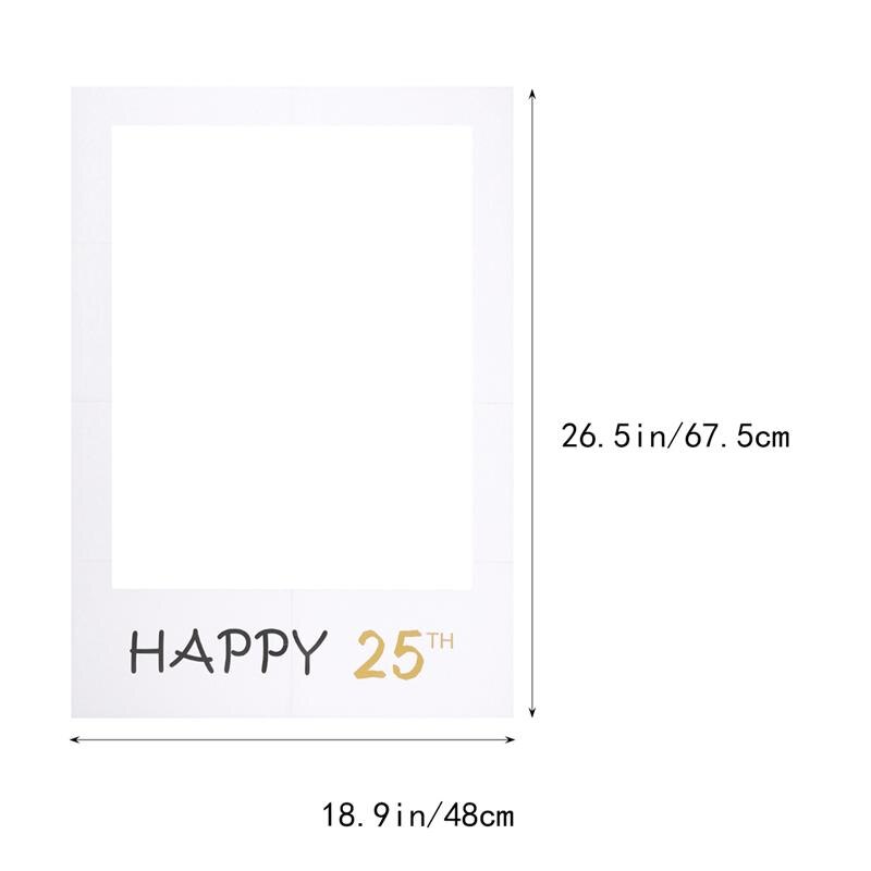 1pc glade 25th fotoramme billeder papir fest jubilæum fødselsdag udskæringer stand rekvisitter til voksne kvinder mænd