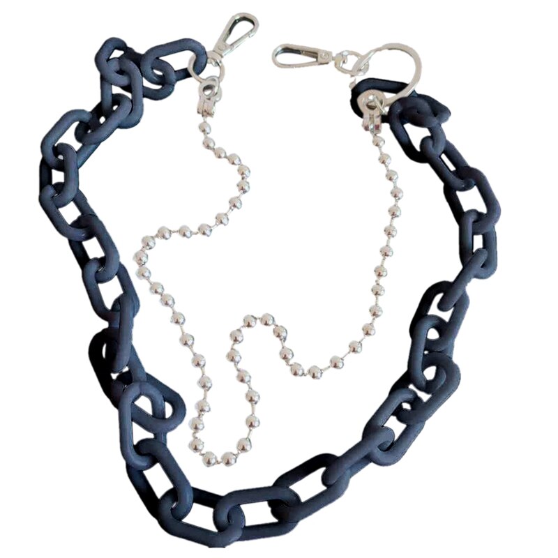 1pcsPunk Hip-Hop Trendy Metal Pant Chain Double Layers Unisex Trousers Chain Belt Chain For Adults Clothing Accessories: Black