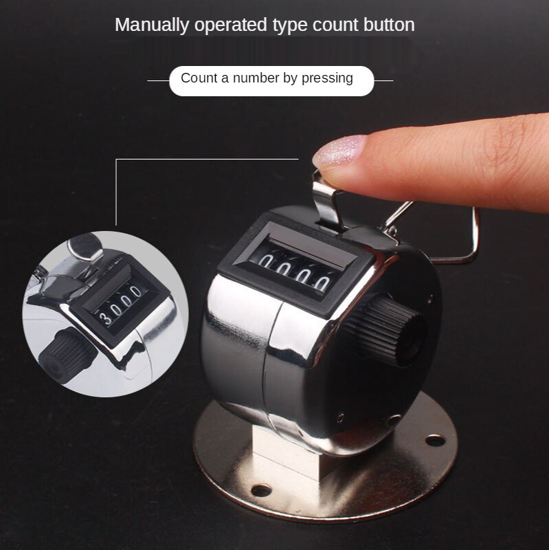 Mini Hand 0-9999 Counter 4 Digit Number Counters Manual Metal Counter Hand Held Decompression Counter