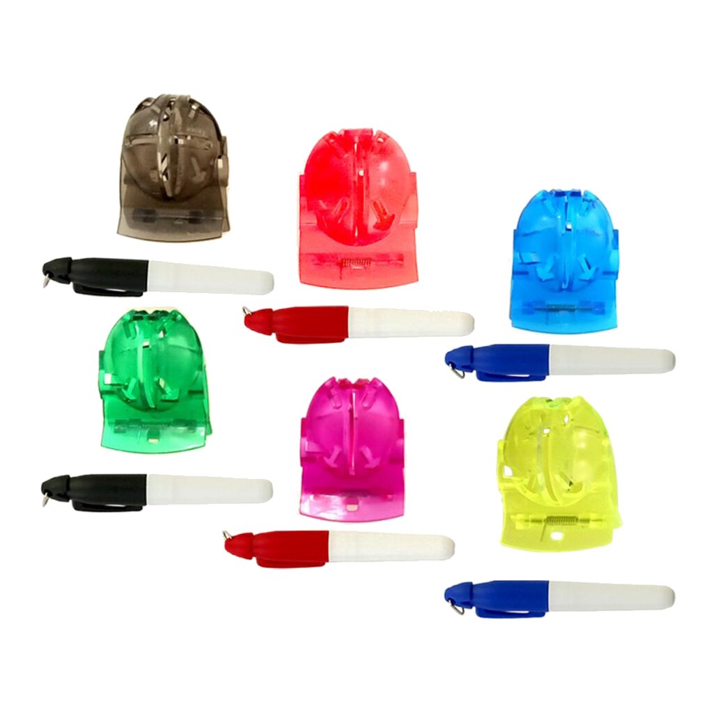 Lots 6 Tongs Golf Ball Line Marker Liner Alignment Pens Monogrammer Template