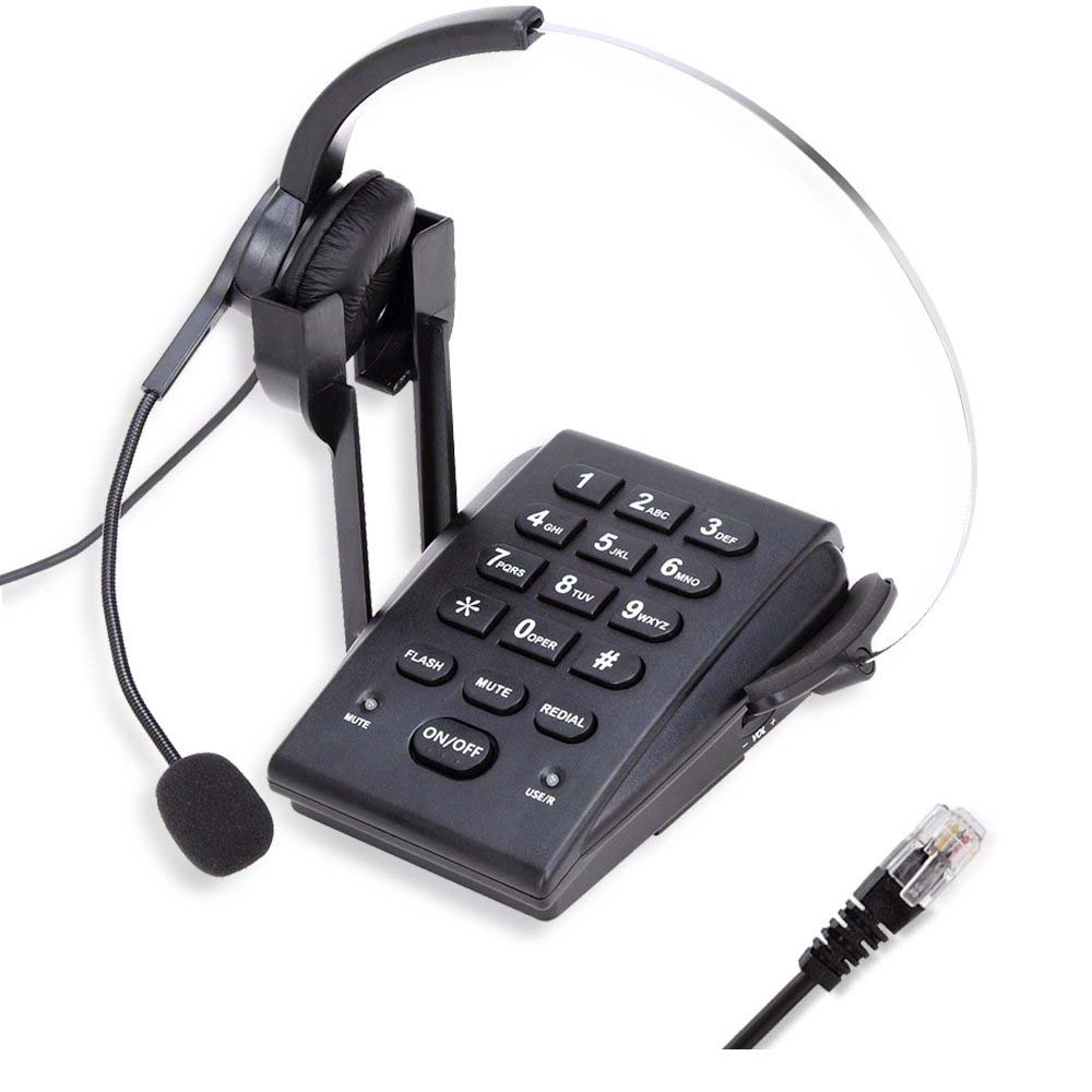 Call Center Headset Telefoon Met Telefoon Headset En Toetsenblok Noise Cancelling Handsfree Vaste Telefoon Voor Werken Thuis