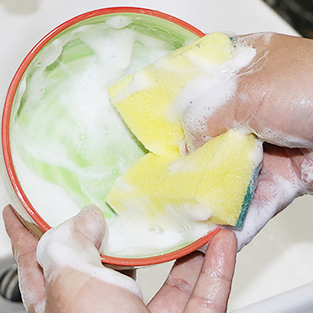 30pcs Double-sided Decontamination Cleaning Dishwashing Sponge Kitchen Nano Clean Rub Pot Rust Focal Stains Sponge Removing Kit