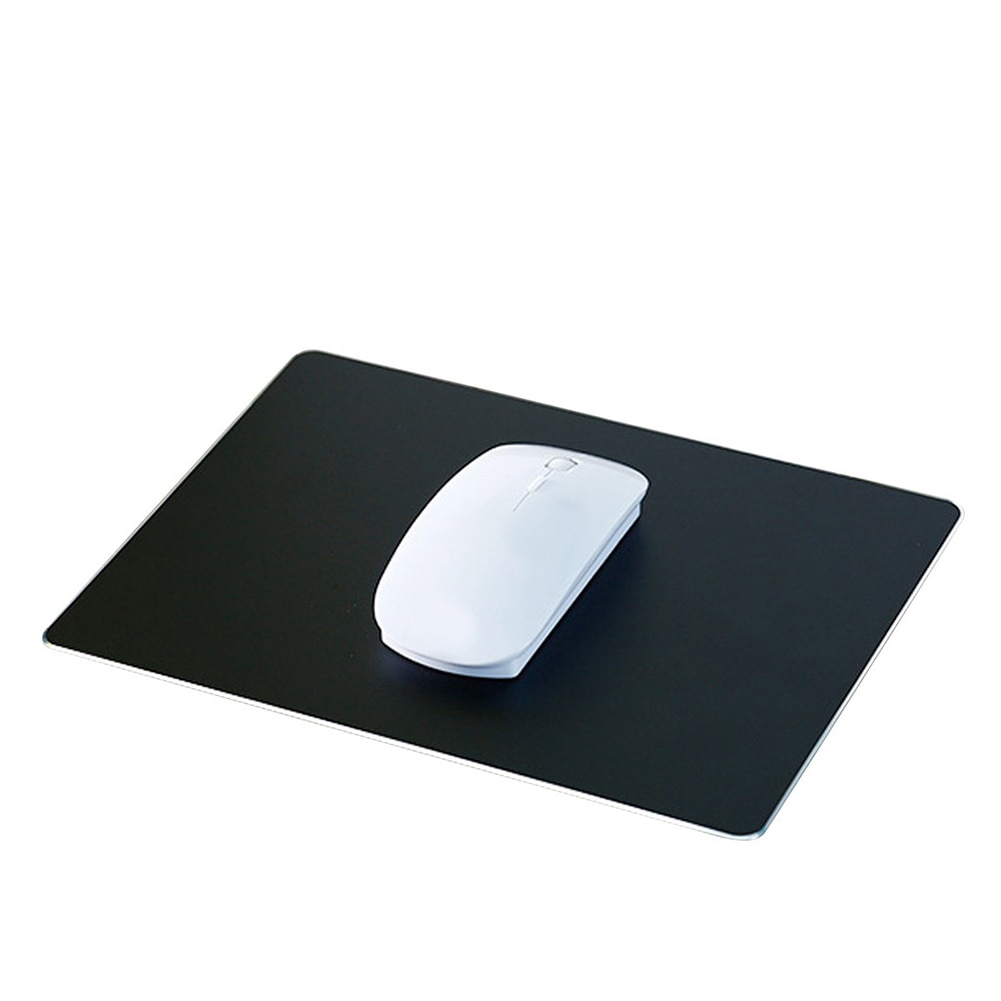 Dünne Schlanke Anti-Unterhose Maus Pad Aluminium Legierung Computer Spielen Maus Pads Wasserdichte Mäbenutzen Mauspad tapis de souris 20*18*0,22 CM: Schwarz