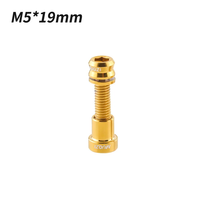 MUQZI Titanschraube M5x17 19mm Vorbauschraube Rennrad Lenker Vorbauschraube: Gold