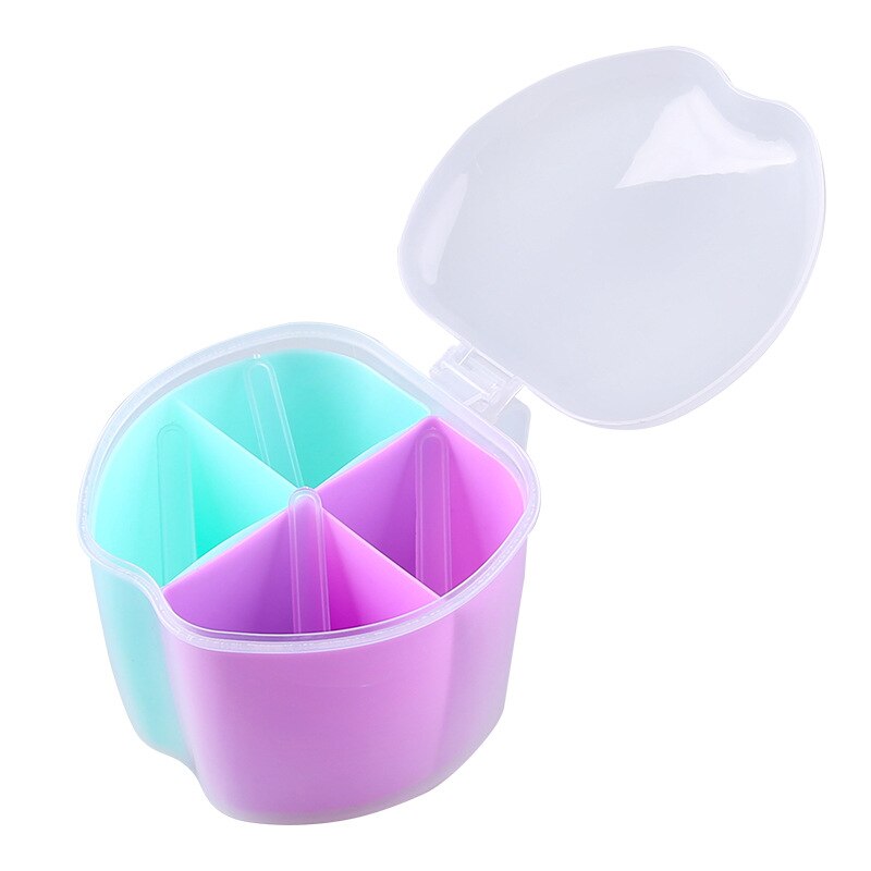 Cute Multi-grid tarro de especias sazonador caja creativa multiusos cocina transparente especias sal pimienta cuchara redonda botellas de almacenamiento: 1