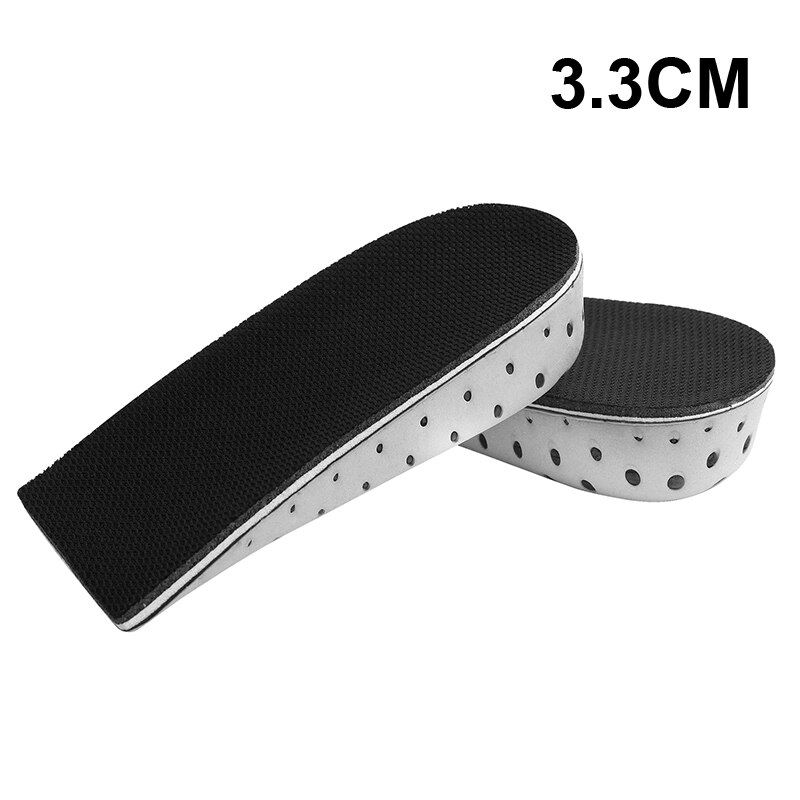 Semelles en coton à mémoire de forme unisexe pour femmes et hommes, 2.3 ~ 4.3cm, semelles complètes ou semi-montantes, coussin, directe, 2 pièces: Half pad 3.3cm