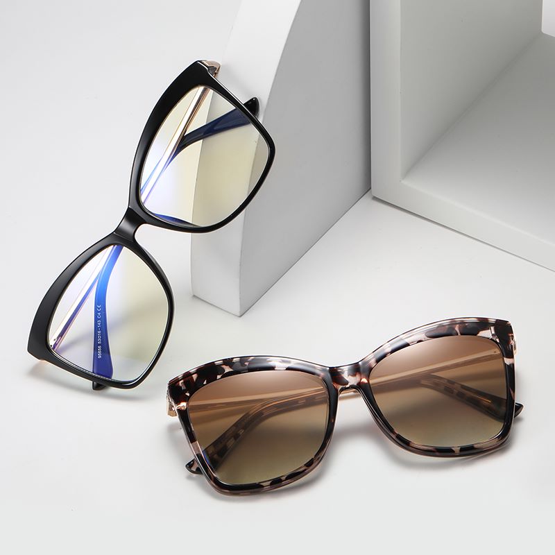 Magnetic Sunglasses Men Polarized Clip On Sunglass Women cat eye Sunglases Ultra-Light Night Vision Glasses