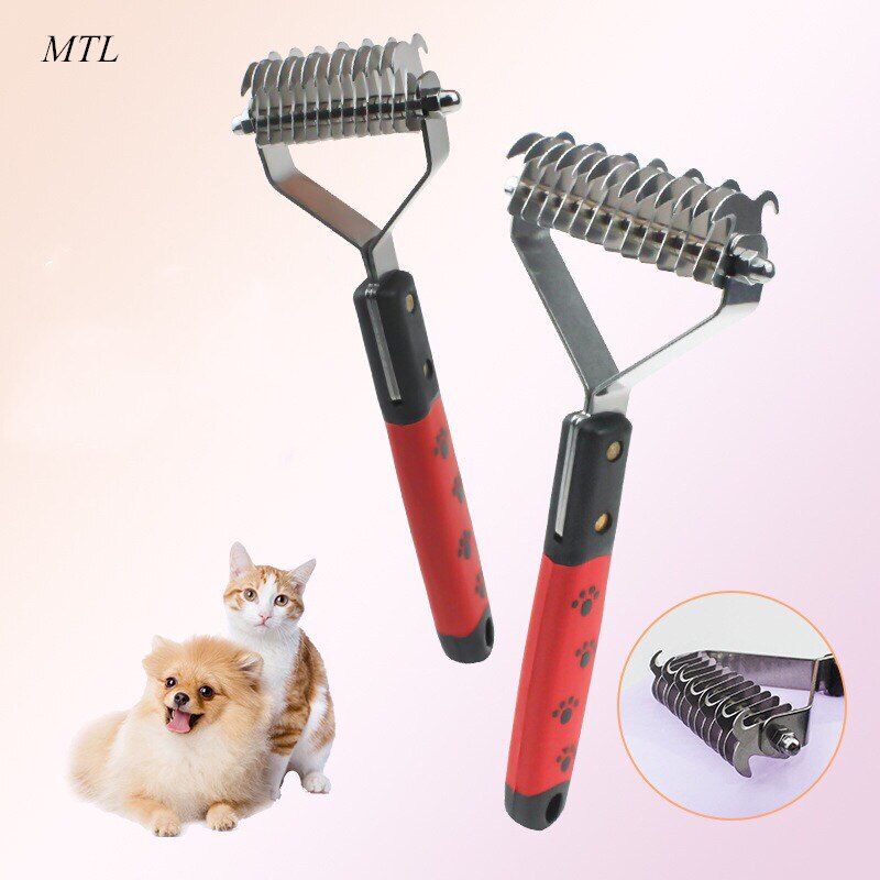 Mtl katt hund grooming borste husdjur päls knut cutter ta bort rake grooming kasta borste kam rake katt hund kam hund hårborttagare