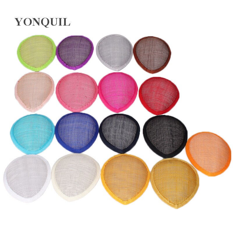 green 13CM teardrop sinamay fascinator base DIY millinery base cocktail hats handwork material party hair accessories 17 colors