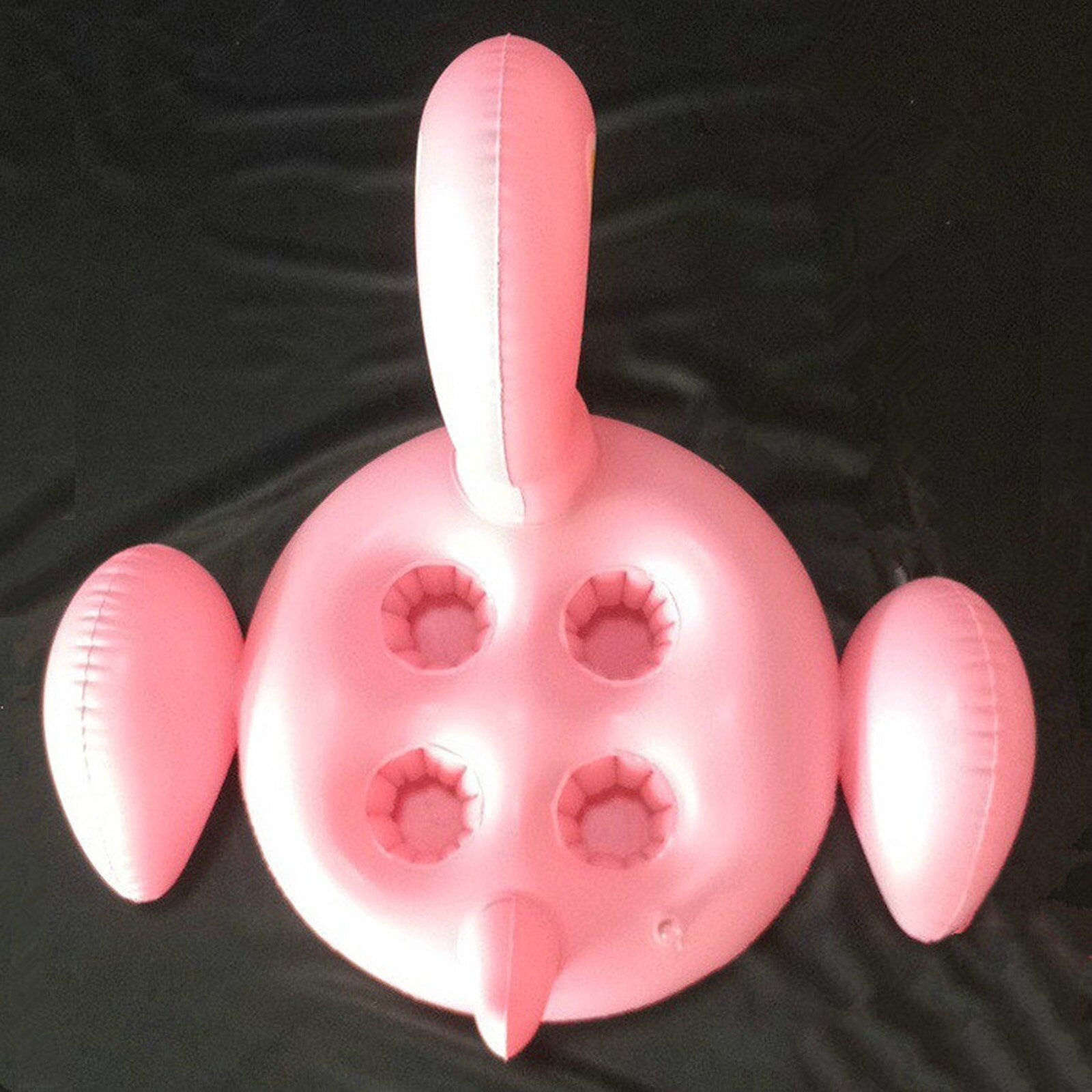 Pink/Rose Gold Inflatable Beverage Holder Flamingo-Shaped Cup Holder with Four Holes Floating Coasters for Swimming Pools: Pink