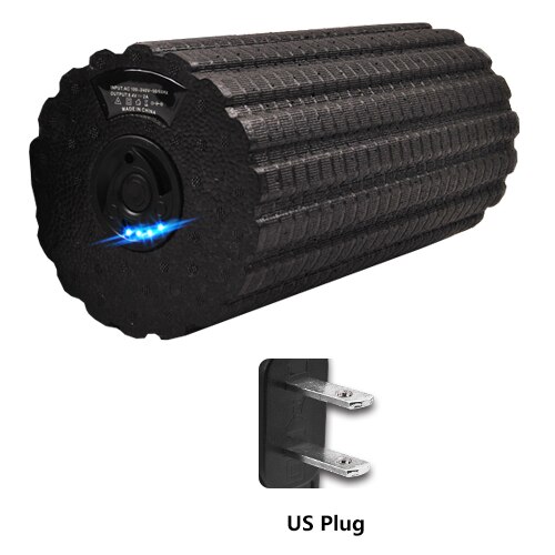 4-Speed Vibrerende Elektrische Yoga Massage Schuim Fitness Roller Rugleuning Been Aanpassing Massager Voor Spier Herstel Ontspanning: black us plug