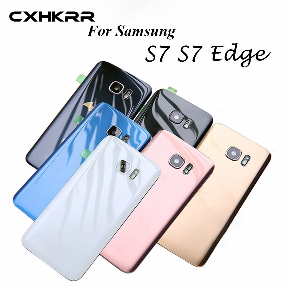 Voor Samsung S7 S7Edge S7 S8 S8 + Batterij Back Cover Deur Behuizing Vervanging Reparatie Onderdelen + Camera Lens