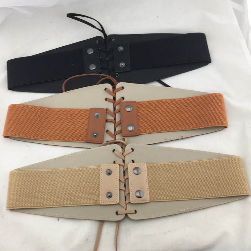 Festival Eenvoudige Taille Lace Up Lederen Riem Decoratie Tailleband Middeleeuwse Prinses Larp Kostuum Wijde Jurk Strap Gordel Voor Vrouwen