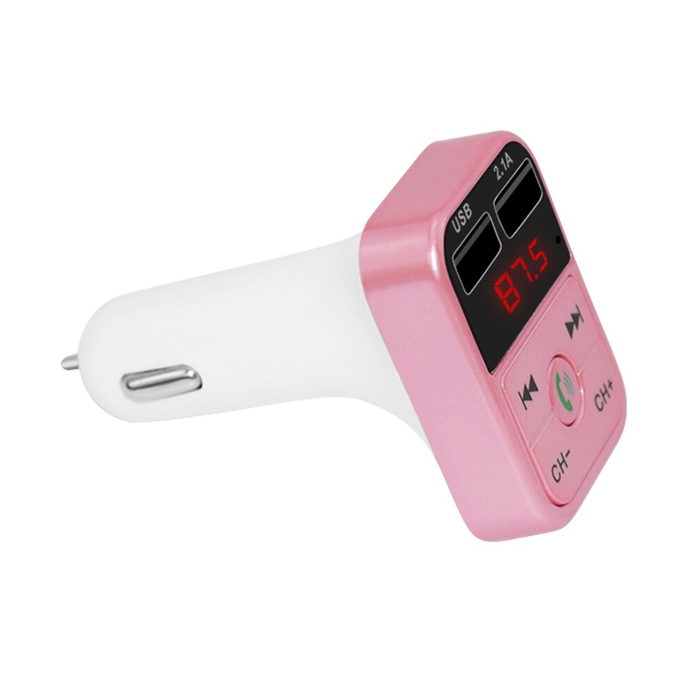 Lecteur Mp3 multifonction pour voiture, Kit Bluetooth mains libres, transmetteur FM pour Automobile, adaptateur de chargeur, accessoires: Pink