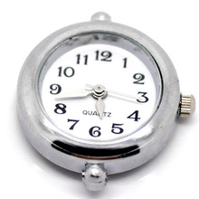 2-10 stk mænd kvinder sølv runde glatte urskiver til gør-det-selv europæisk charme armbåndsur 27 x 24mm