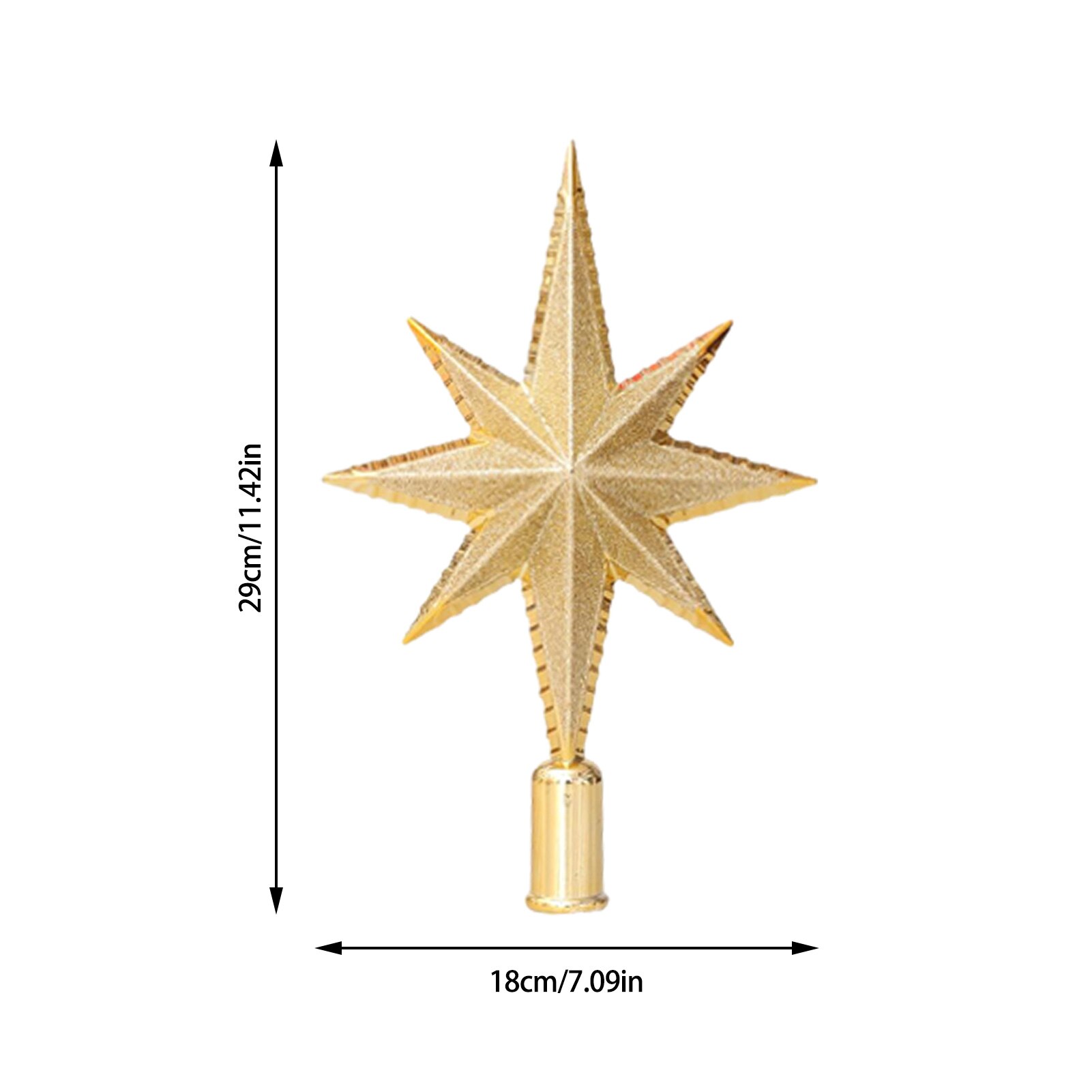 Christmas Tree Top Star Three-Dimensional Eight-Pointed Star Ornament Unique Glittering Suitable For Most Christmas Tree Styles