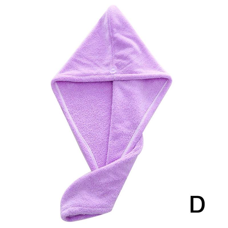 Quick-drying Cap Coral Fleece Microfiber Dry Hair Towel Absorbent Shower Cap Bathroom Special: One-size-purple