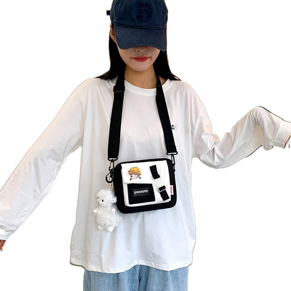 Tassen Voor Meisjes Trendy Eenvoudige Vrouw Canvas Schoudertas Dames Mini Leisure Crossbody Tassen Outdoor Tas: 04