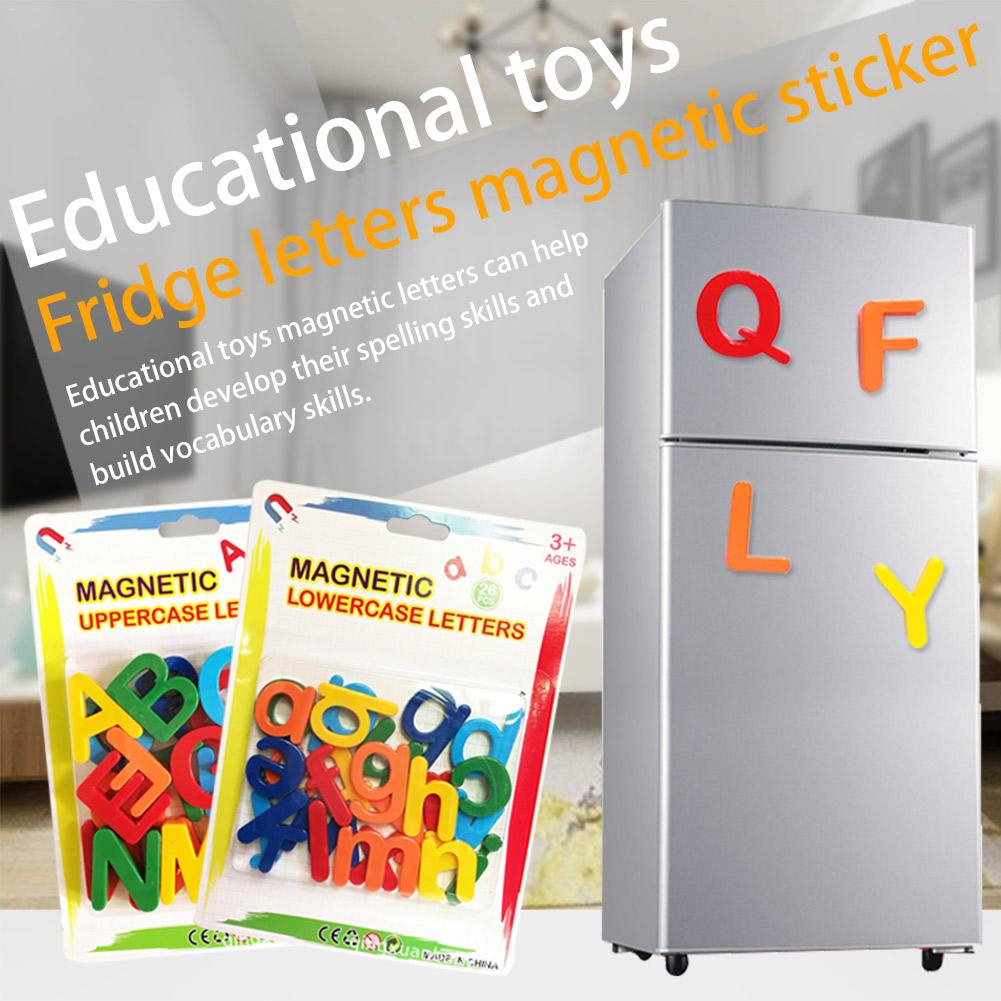 Plastic Koelkast Stickers Kinderen Vroege Onderwijs Educatief Speelgoed Magnetische Letters Digitale Magnetische Stickers Engels Lette