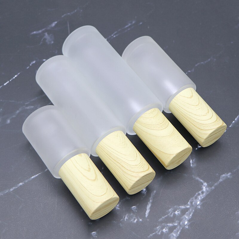 20/30/40/50/60/80ml Holz Milchglas Spray Flasche Lotion Pumpe Flüssigkeit sprayer Feinen Nebel Nachfüllbare Flaschen Holz Kappe Parfüm
