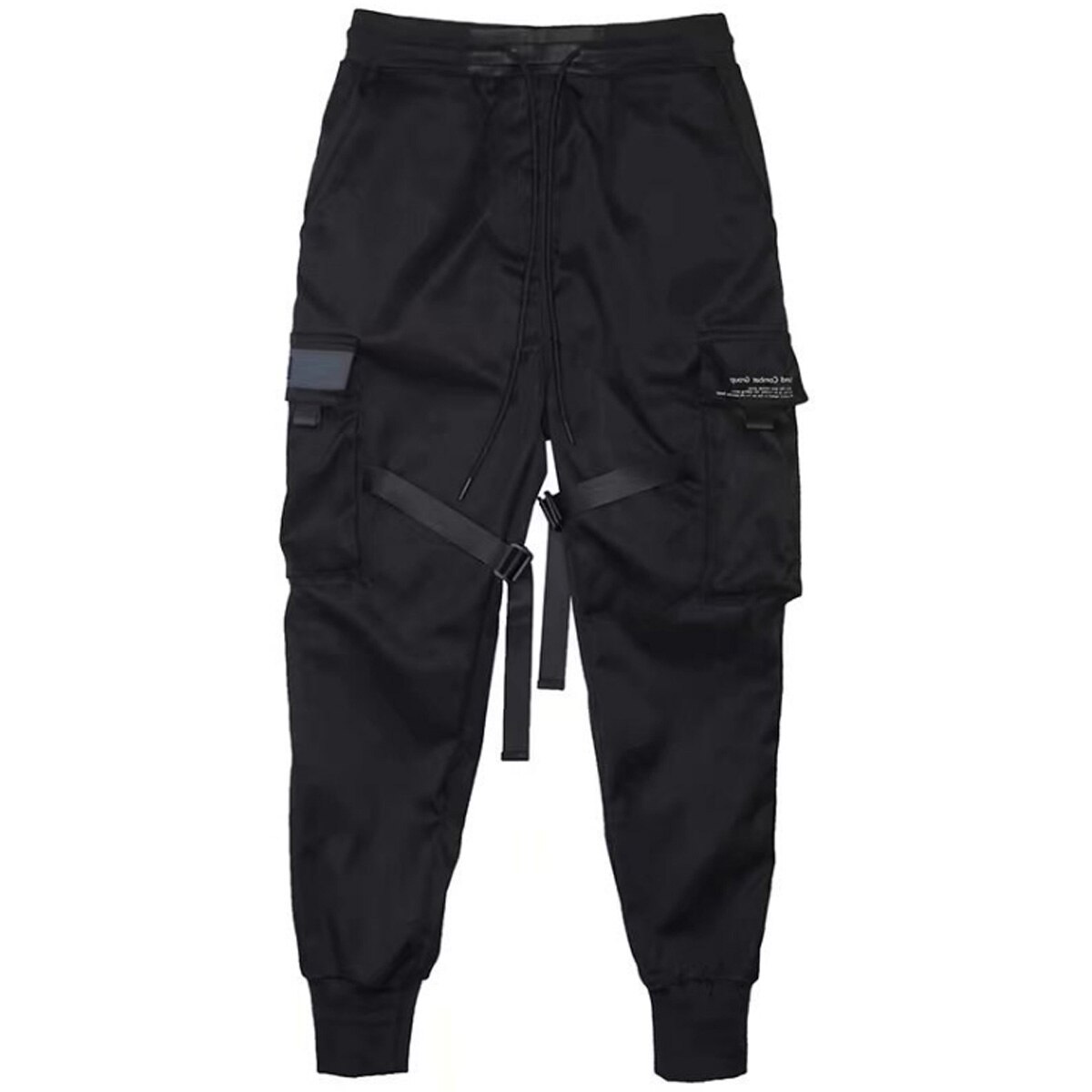 Men's Loose Cargo Pant Adjustable Straps Tapered Trousers with Multi Pockets Hip Hop Male Track Pants Joggers Trousers