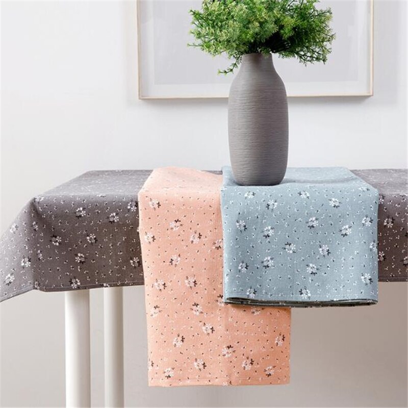 Pastoral bomuld linned dug hjem lille blomsterprint firkantet borddæksel multifunktionel køkken spisebordsdug