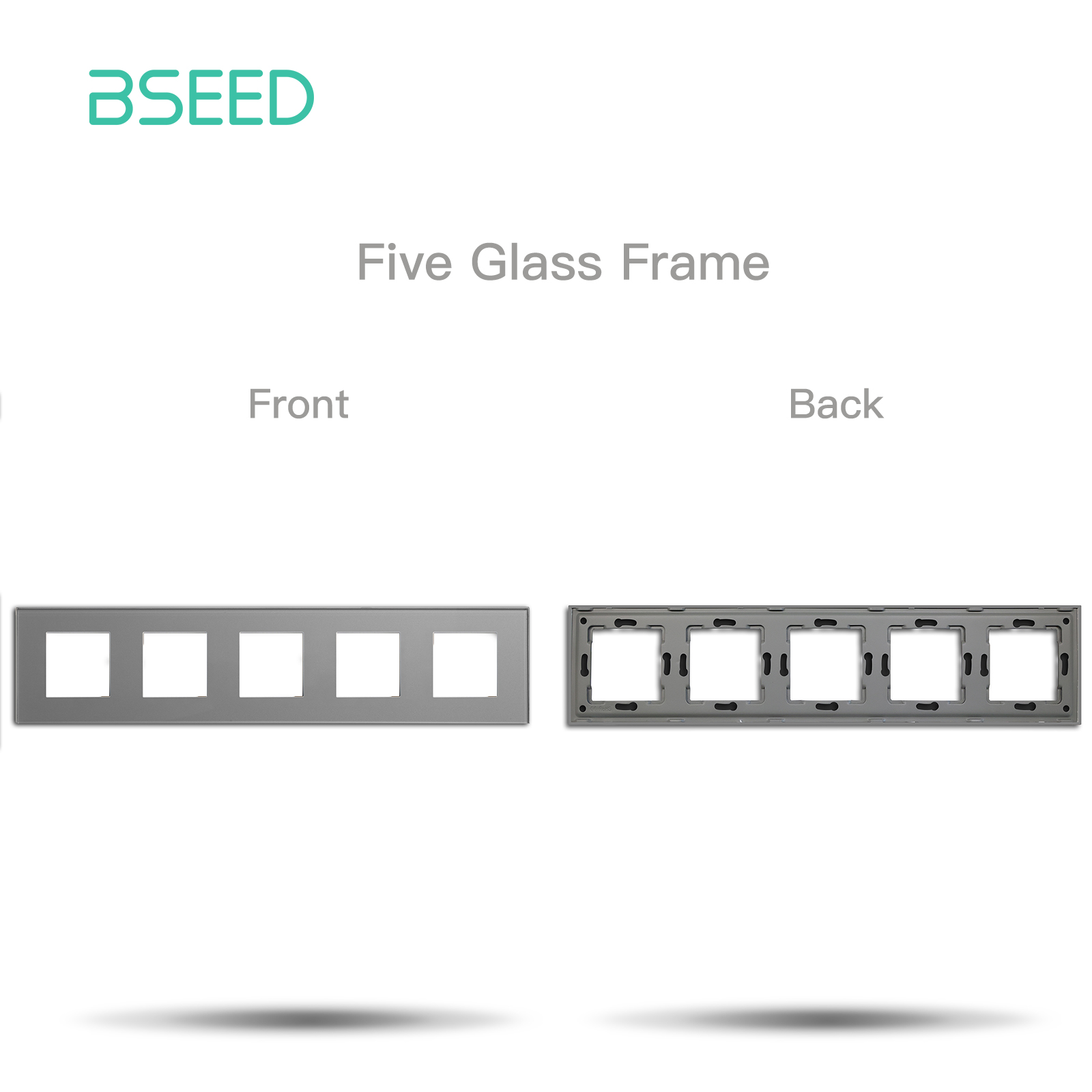 BSEED EU Standard Wall Glass Frame DIY Parts For Light Switch Sockets Metal Plate Included Crystal Panel Only 86/157/228mm: army green