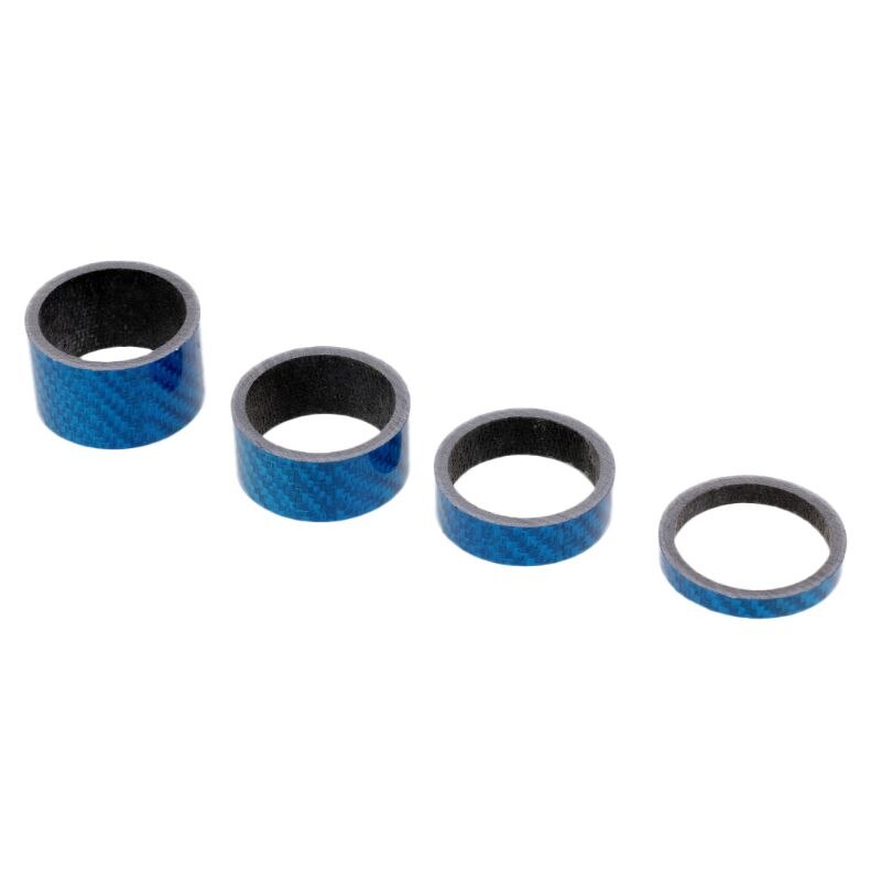 4 st färgglada carbon cykel headset brickor mtb cykel framgaffel skaft distanser 270c: Blå