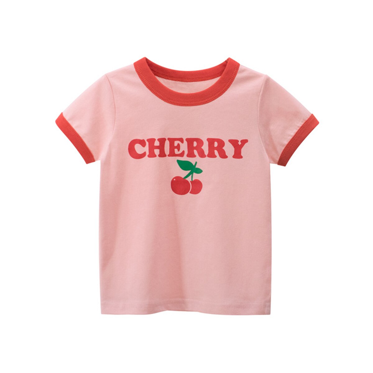 Meisjes Tees Korte Mouwen T-shirt Katoen Ongedwongen Zomer Crewneck Tops Kleding: 6-7T(130cm)