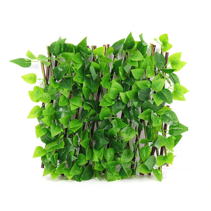 Garden Expandable Fence Privacy Screen for Balcony Patio Outdoor Decorative Faux Ivy Fencing Panel Artificial Hedges