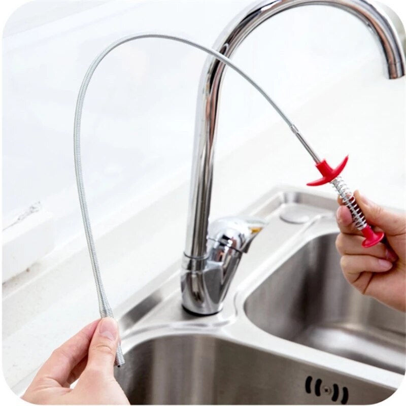 60Cm Drain Cleaner Sticks Clog Remover Cleaning Tools Sewer Cleaning Brush Pipe Dredging Tools for Bathroom Kitchen Sink