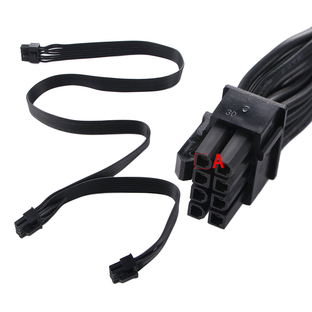 60Cm 18awg 8 Pins Mannelijk Naar Dubbel 8pin (6 + 2) Mannelijke Pci-e Video Grafische Kaart Voedingskabel Gpu Voeding Verlengkabel Snoer: Oranje