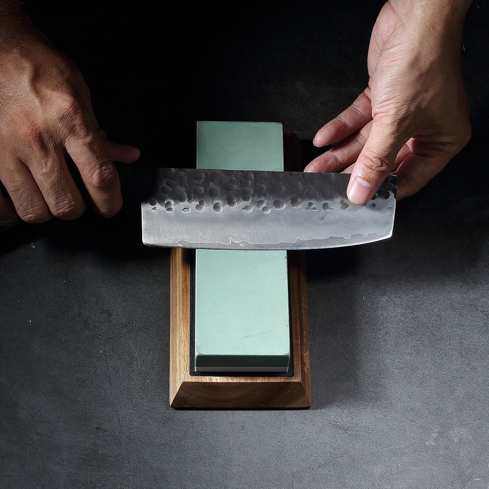 Mitsumoto sakari 1000 3000 8000 10000 grus japansk dobbeltsidet slibesten til knive med skridsikker gummi og træbund