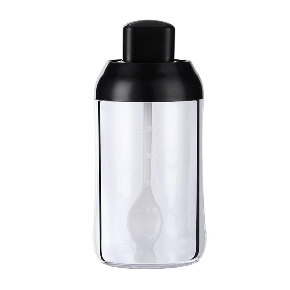 Spice jar oil bottle bee jar covered spoon integrated oil brush bottle Serving Spoon, Storage Canister, Clear Condiment Food @40: Default Title