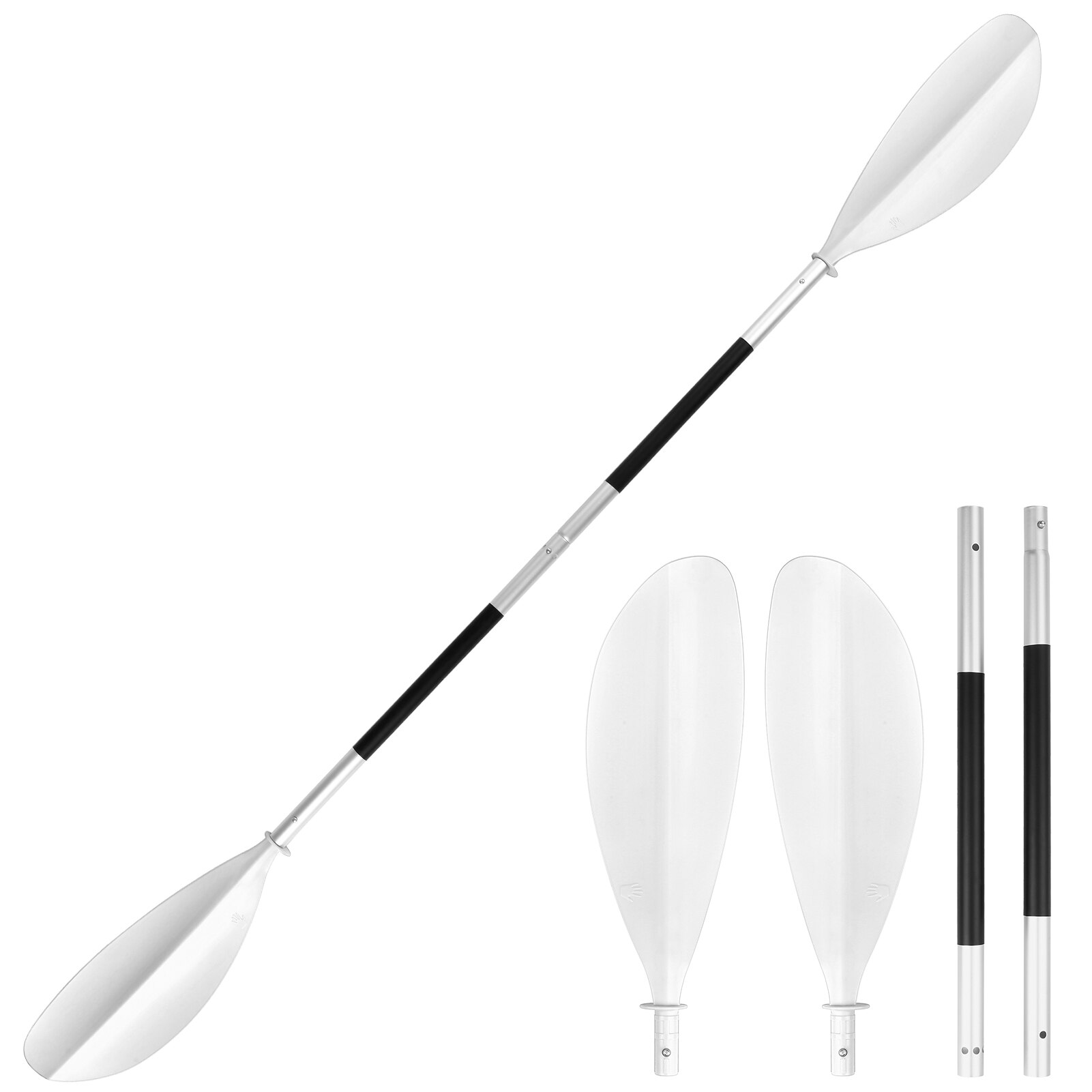 Pagaie de Kayak asymétrique à dégagement rapide, 4 pièces, Sports aquatiques, support de planche de sup pour bateau gonflable, nouveauté: WHITE