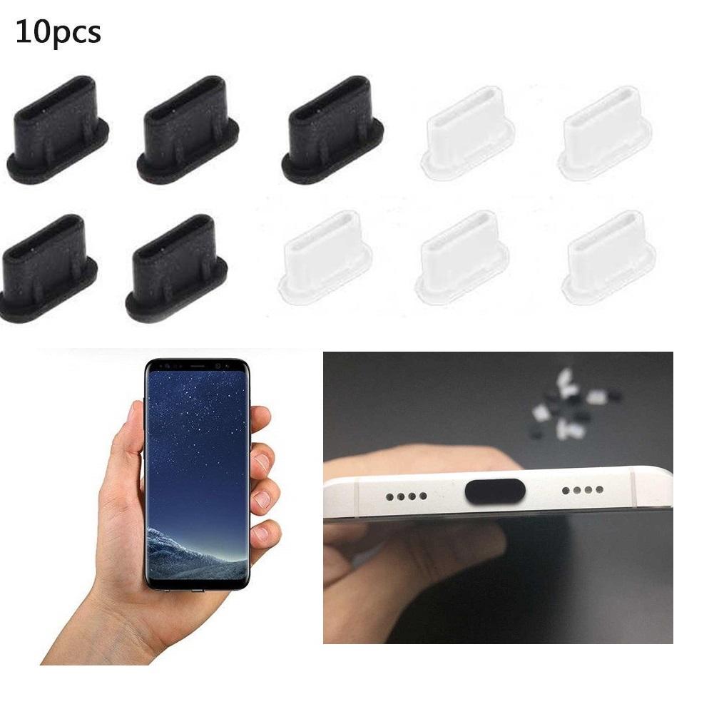 10x Anti Stof Stekkers Usb C Opladen Gaten Siliconen Type C Port Bescherming Stof Plug Voor Samsung S9 S8 Huawei