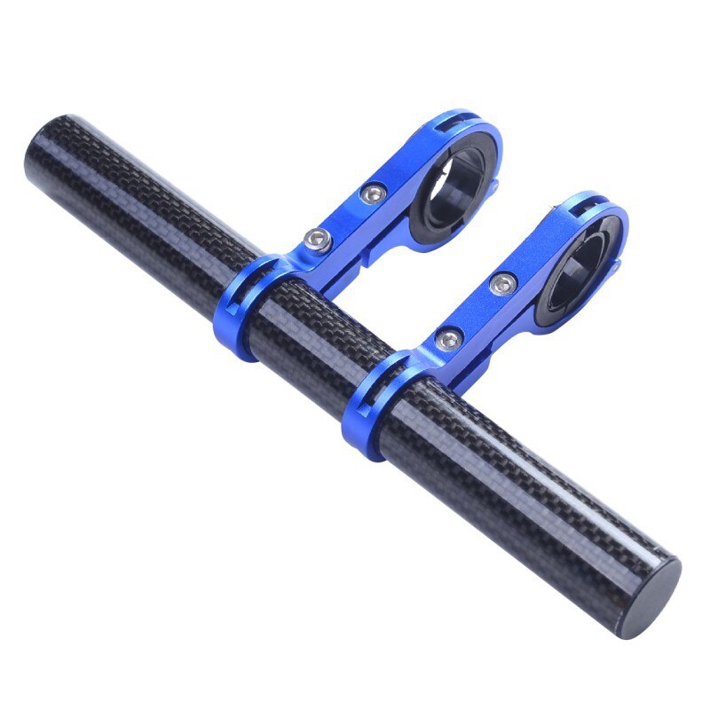 Bike Handlebar Extender,Carbon Fiber/ Aluminum Alloy Clamp Bicycle Handlebar Extension Bracket for Flashlight, GPS, Mobile Phone: Carbon tube blue20cm