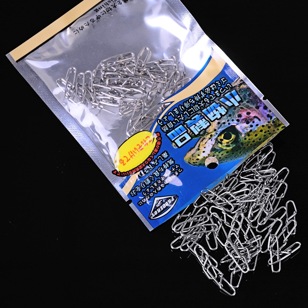 100 stk/parti diamant snap fisketønde drejelig sikkerheds snap forbindelse dreje snap 0#-6#  swivels fiskegrej tilbehør værktøj