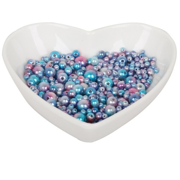 4/6/8/10mm Brann størrelse blanding 350 stk, rosa regnbue farge perle imitasjon abs løse perler til plagg klær halskjede tilbehør: Stil 02