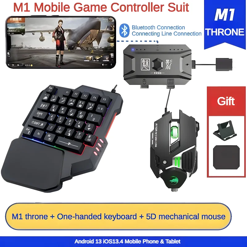 M1 Pro Mobile Game Controller 4-in-1-Maus-Tastatur-Adapter-Konverter BT V5.0 Programmierbarer Adapter, unterstützt IOS Android-System